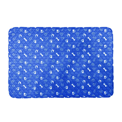 washable reusable dog pee pad blue waterproof puppy training mat for car seat floor, breathable polyester, print pattern, K05