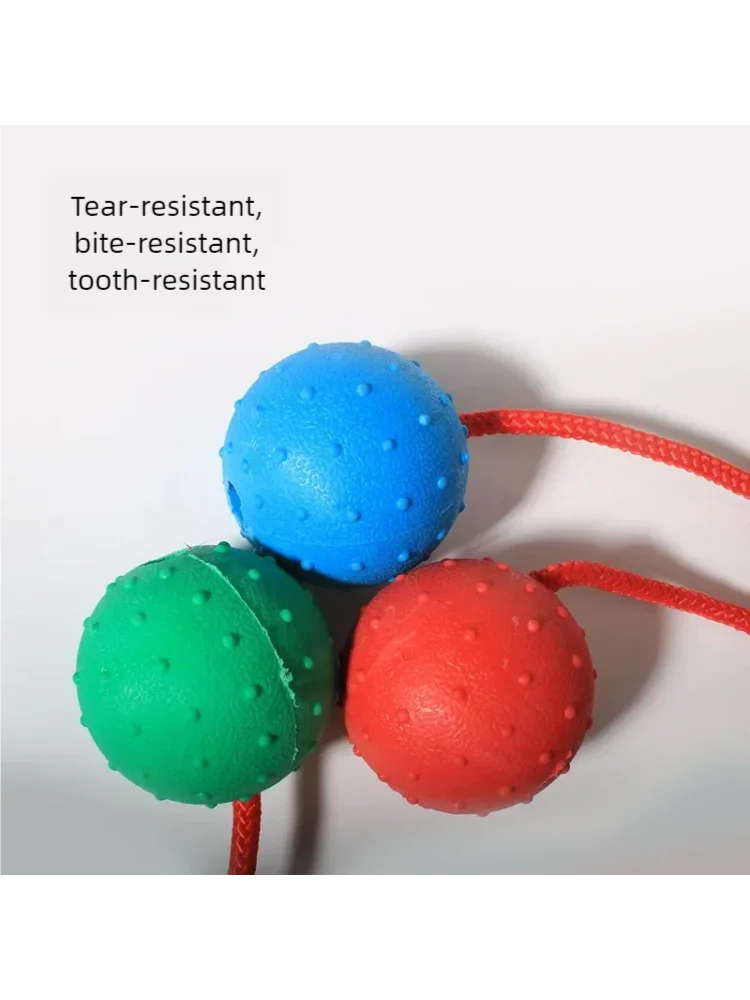 Dog Toys Indestructible Rubber Ball with Rope Solid Elasticity for Training Chewing Self - entertainment Boredom Relief
