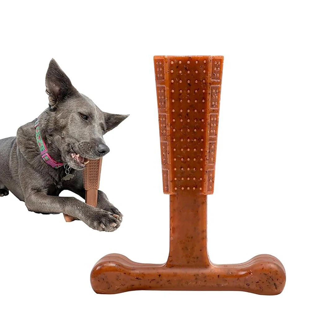Dog teeth cleaning chew toy for mild chewing and teething, bamboo fiber and rubber dog chew toy for oral care