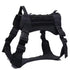 Black military training dog harness with padded quick release vest for small medium large dogs, adjustable tactical fit