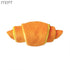Yellow plush croissant squeaky treat dispensing dog toy for small to medium dogs, durable fleece stuffed pet plaything