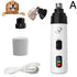 electric dog nail grinder pet grooming gadget with diamond bit replacement head, white and black, for dogs and cats