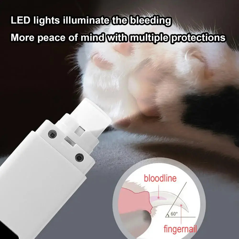 rechargeable dog nail grinder with LED lights for safe pet nail trimming and bloodline protection