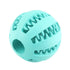 nontoxic dog chew toy ball blue rubber treat feeder and tooth cleaning ball for dogs and puppies
