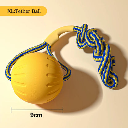Durable dog toy set for chewing featuring an XL tether ball with a strong rope handle, perfect for interactive play.