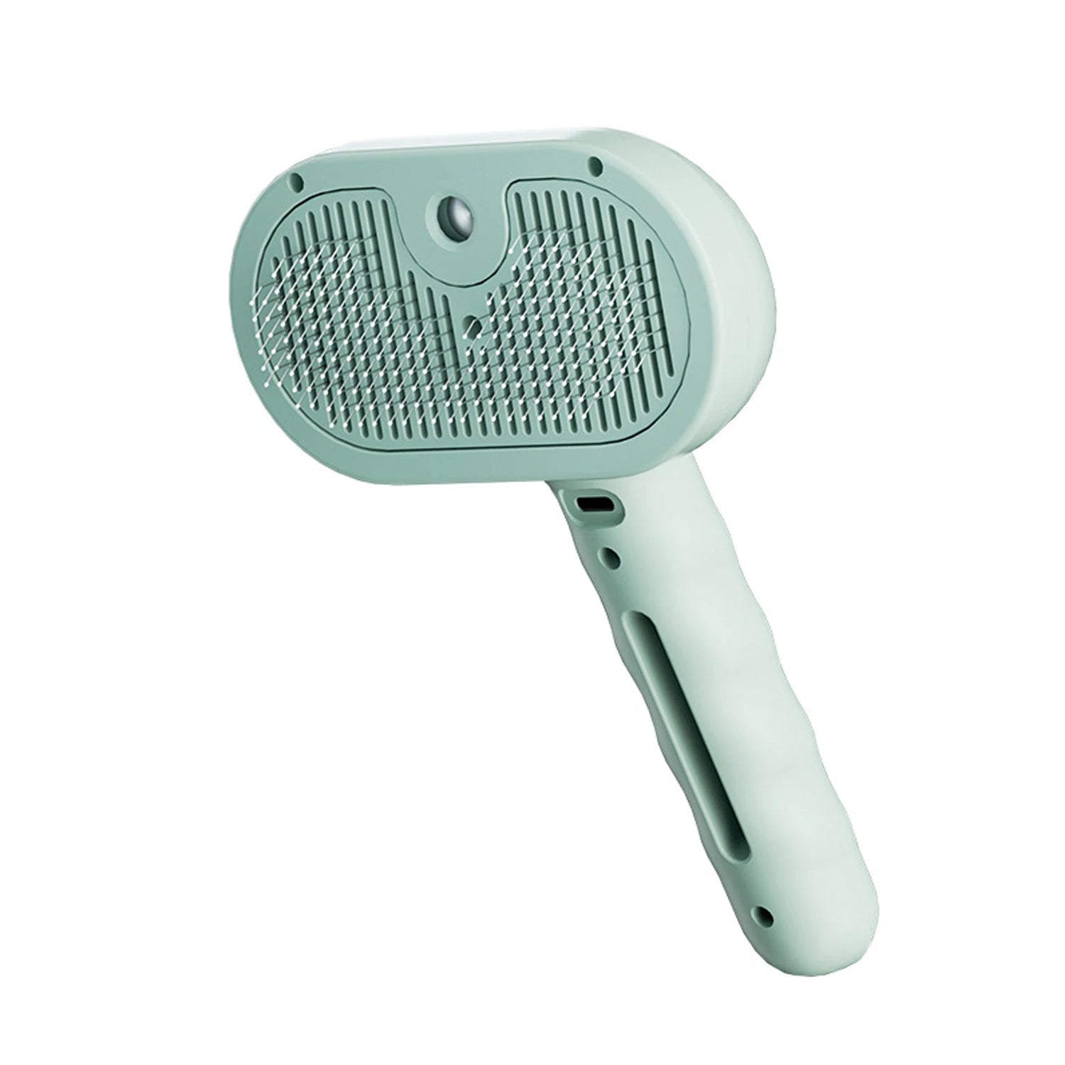 steam dog grooming brush green handheld steam spray pet brush for dogs and cats, anti-shedding, static-reducing