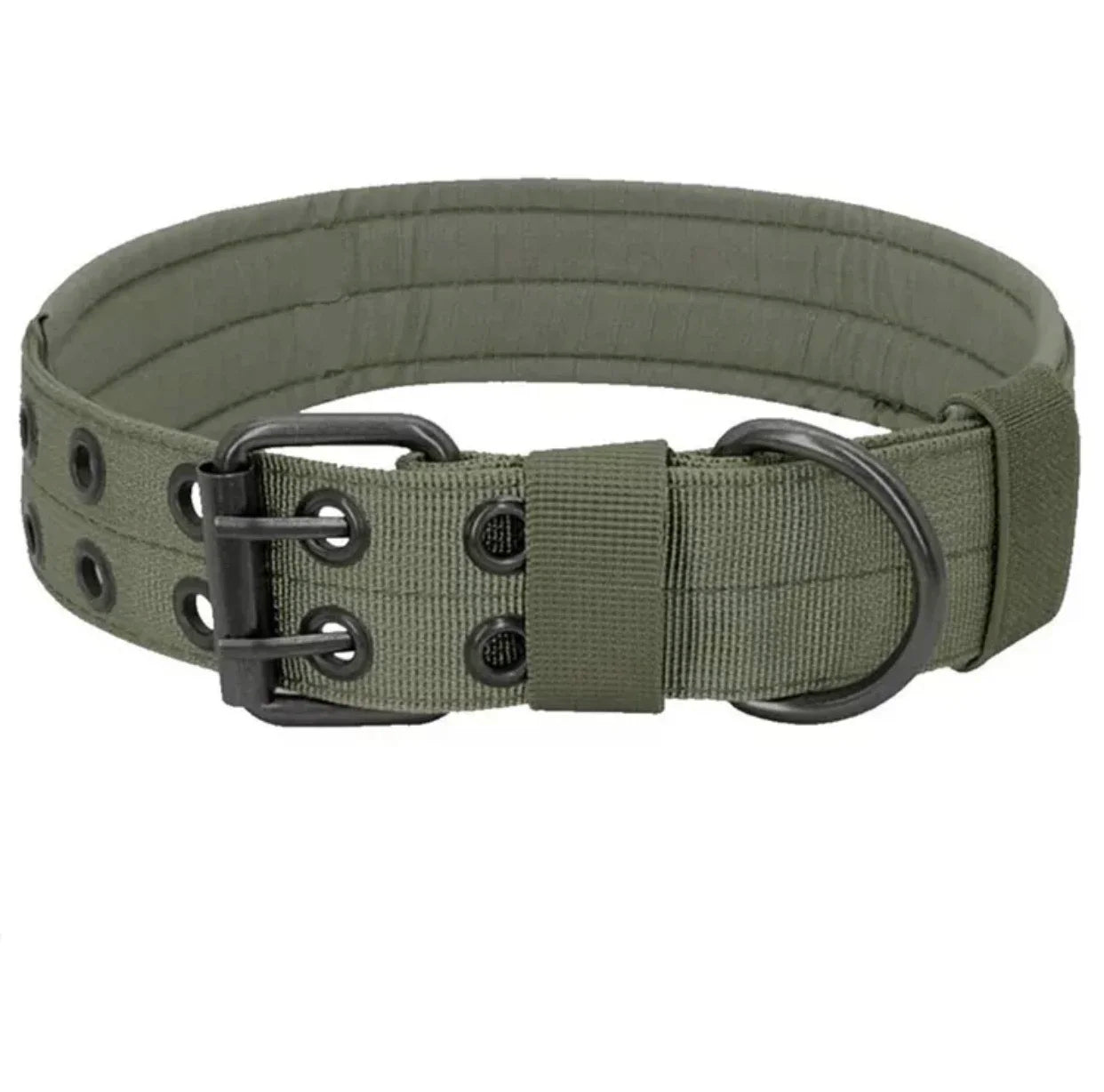 reflective tactical dog collar, adjustable nylon heavy duty military collar with quick release buckle for training