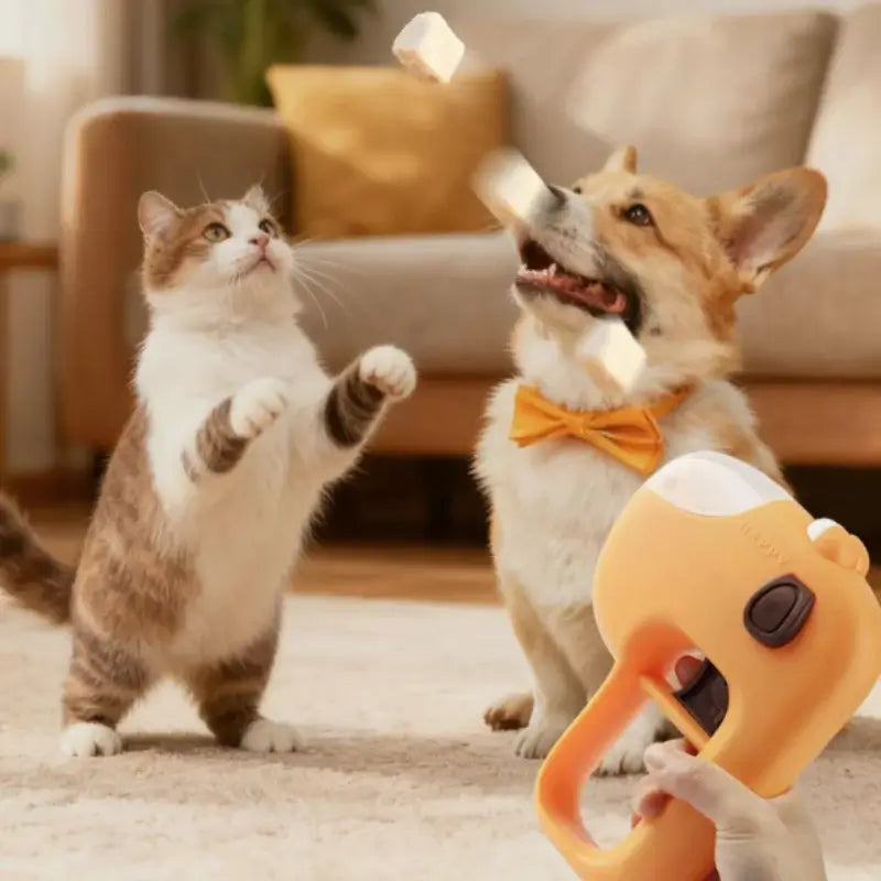 automatic pet treat dispenser for dogs and cats, interactive training reward toy for healthy activity