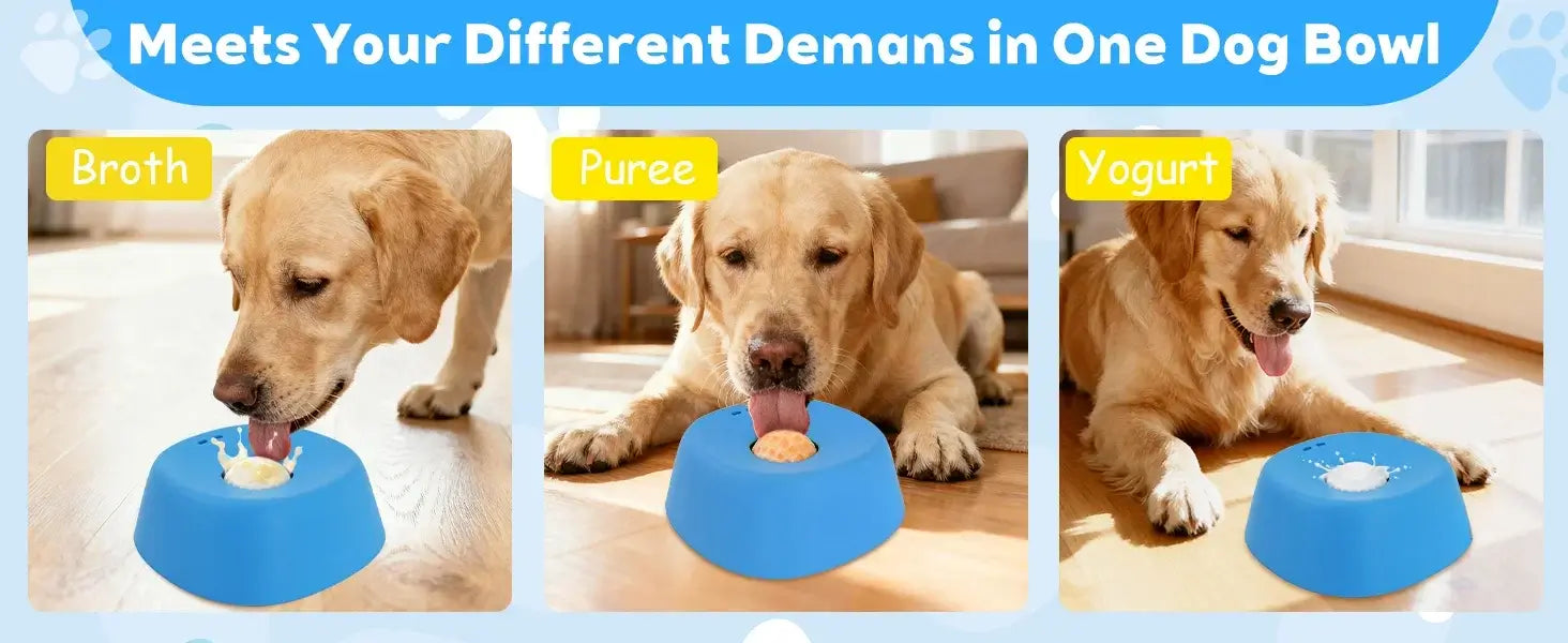 slow feeder dog bowl for broth, puree, and yogurt, non-slip anti-choking lick toy for dogs