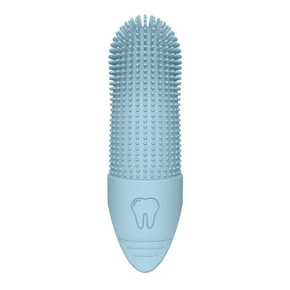 silicone finger toothbrush for dogs, blue 360° food grade silicone finger toothbrush for dogs and cats, universal dental care