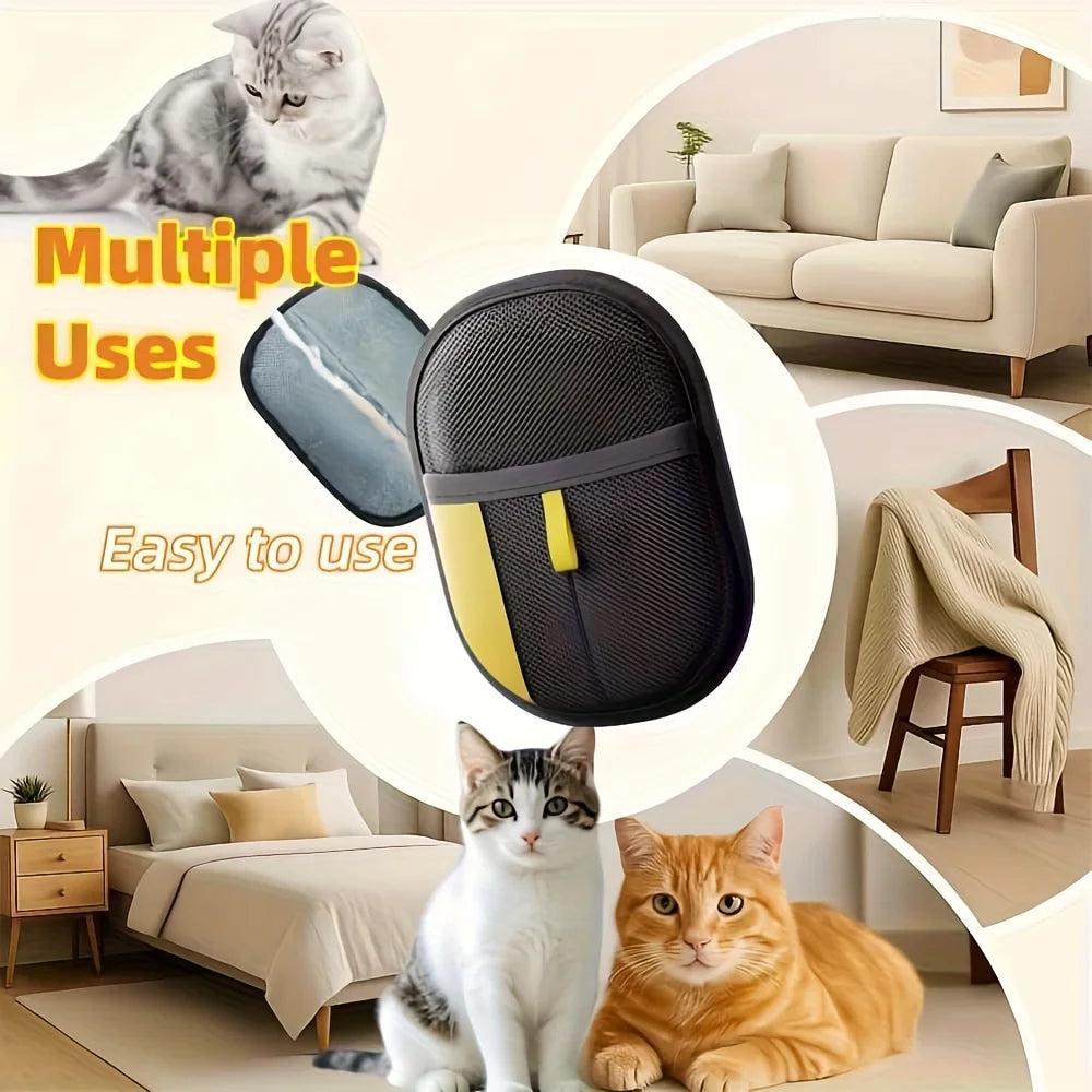 pet hair removal gloves for easy cleaning of cat and dog hair from sofas, beds, chairs, clothes, and home surfaces
