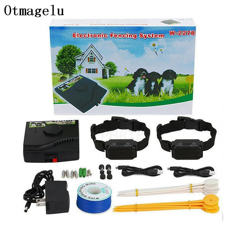Waterproof Rechargeable Electronic Dog Fence Dog Training Collars Shock Collar Pet Containment System with Electric Transmitter