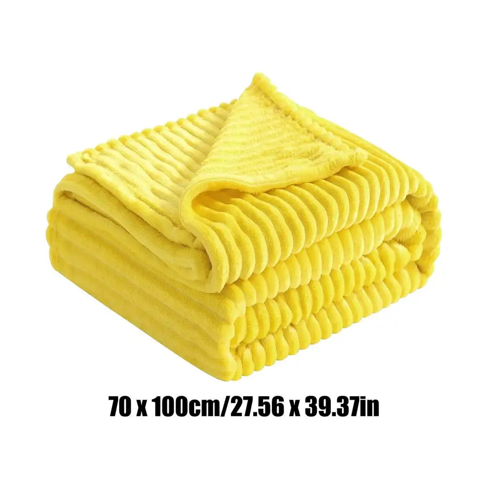 Yellow washable pet blanket 70 x 100cm for dog crate, sofa bed, and furniture protection, soft indoor calming mat