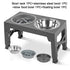 adjustable elevated dog feeder gray elevated stand with slow food bowl and stainless steel bowl for large and medium dogs
