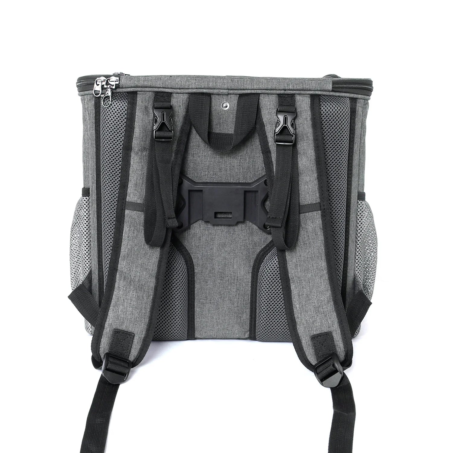 dog bike basket carrier backpack for small pets, expandable Oxford cloth backpack pannier in gray