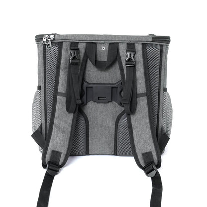 dog bike basket carrier backpack for small pets, expandable Oxford cloth backpack pannier in gray