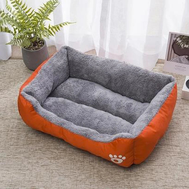 Sunny yellow plush dog bed, non-slip bite-resistant coral fleece sleeping mat for large, medium, and small dogs