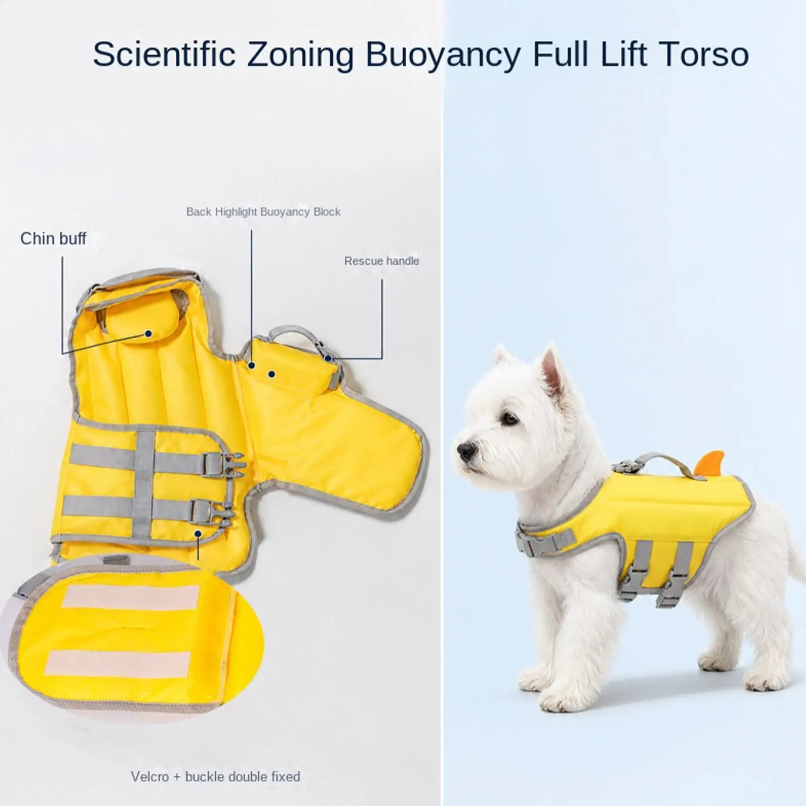 adjustable dog life jacket for small dogs, high buoyancy waterproof vest with rescue handle for pool and lake swimming