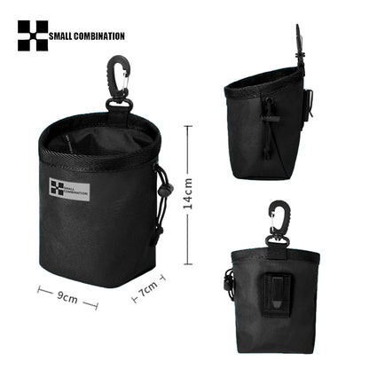 small black pocket leash pouch with clip, measuring 14cm, for reflective no pull dog harness set