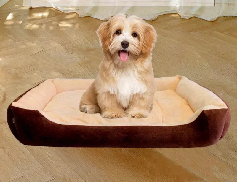 calming plush dog bed for small dogs and puppies, soft warm cushioned pet bed with cozy deep sides for comfort