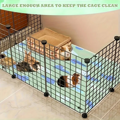 washable pet cage mat for hamsters, rabbits, guinea pigs, cats and reptiles, durable reusable cage liner