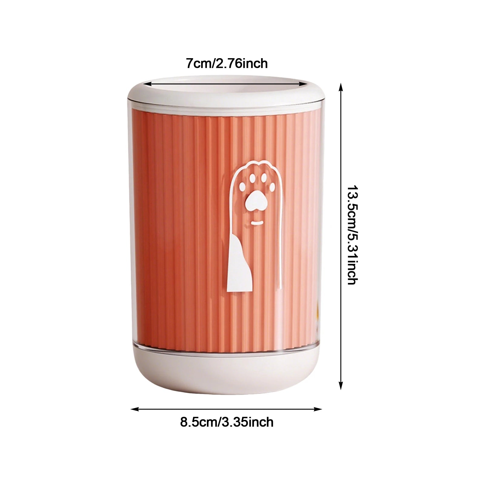 Orange M pet paw cleaning cup for cats and dogs, no-scrub paw washer, 13.5cm tall, 8.5cm wide