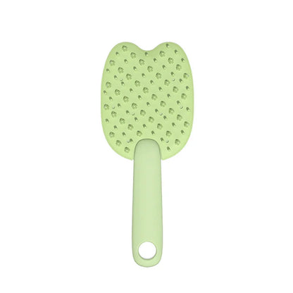 2 in 1 pet hair remover grooming brush green massage and deshedding comb for dogs and cats, 20x8 cm