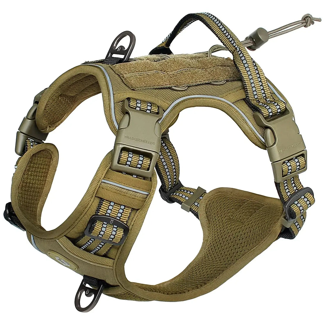 Tactical no pull dog harness, adjustable breathable MOLLE vest for medium large dogs, reflective military style