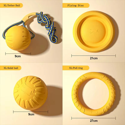 EVA Durable Dog Toys 4 Pack  Flying Disc + Ball + Tug Rope for Puppy&amp;Adult Dogs  Chew-Proof Teeth Cleaning Set（2024 Best Seller）