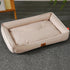 waterproof square dog bed for large dogs, khaki thickened sofa-style pet bed with non-slip base