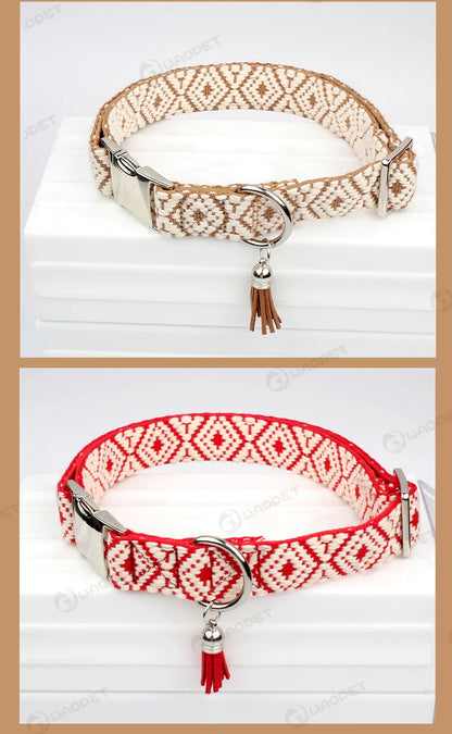 hands free dog leash braided nylon dog collar leash with quick release double buckle for medium and large dogs