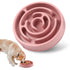 Pink slow feeder dog bowl maze design non-slip anti-gulping food dish for small, medium and large dogs