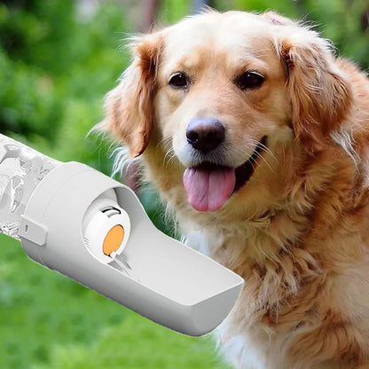 portable dog water bottle with food container for dogs, travel pet water cup for outdoor hydration and feeding
