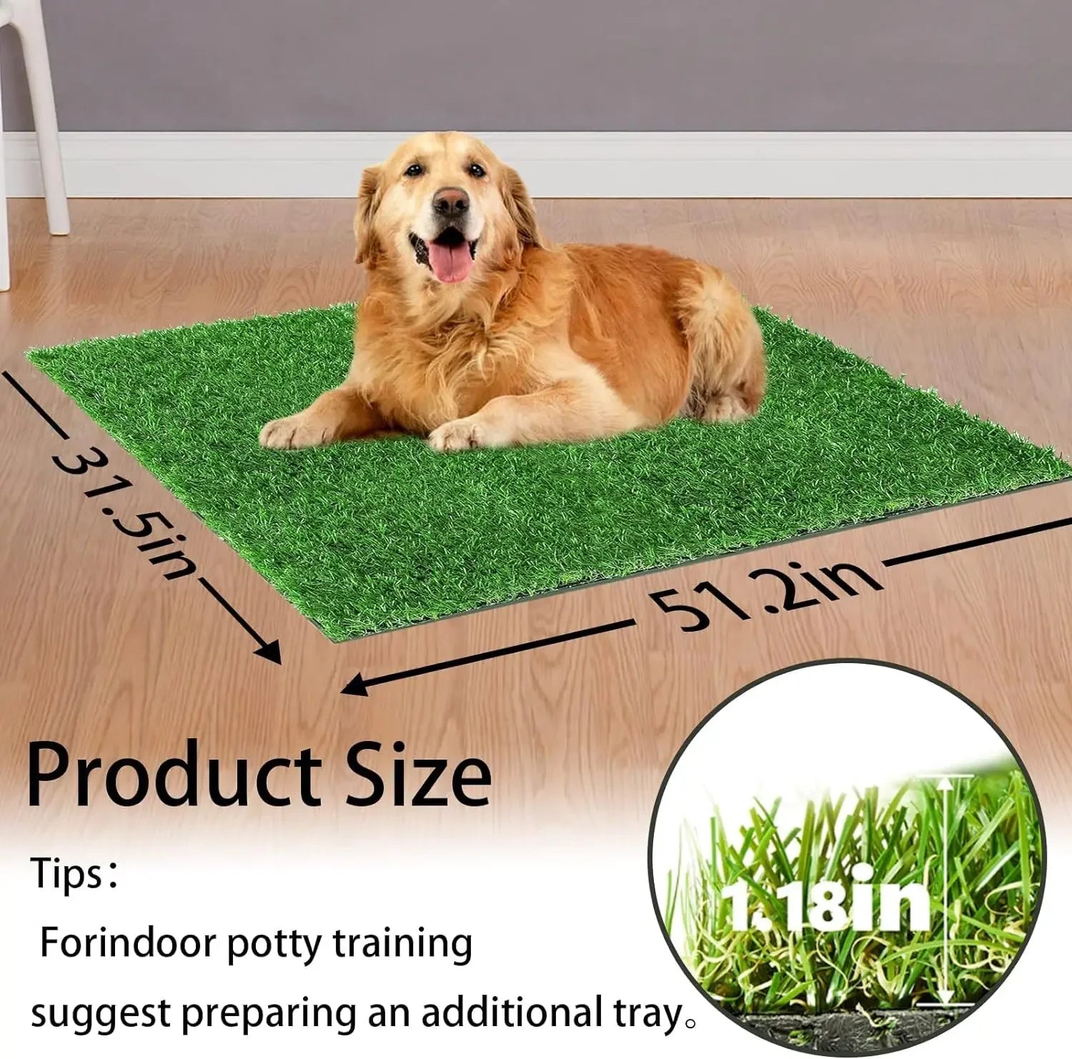 Dogs Grass for Potty Training Artificial Grass for Dogs Puppy Fake Grass Pads Large Dogs Supplies Pets Litter Rugs for Puppy with dimensions.