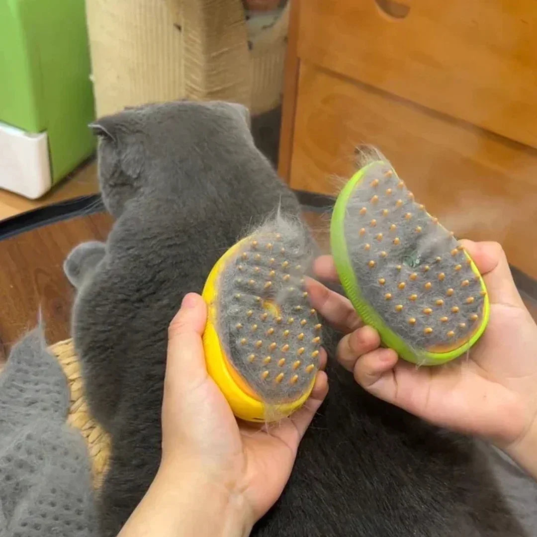 pet steam grooming brush for cat shedding and massage, electric sprayer grooming tool