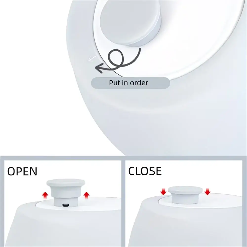 portable dog water bottle with foldable silicone design, leak-proof open and close instructions, 550ml capacity