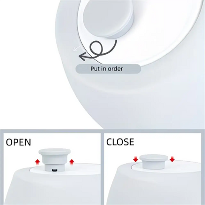 portable dog water bottle with foldable silicone design, leak-proof open and close instructions, 550ml capacity