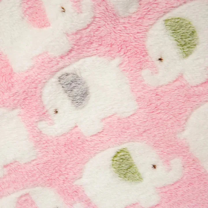 soft dog blanket pink elephant plush pet bed mat for dogs and cats, cozy reversible 4 season cover