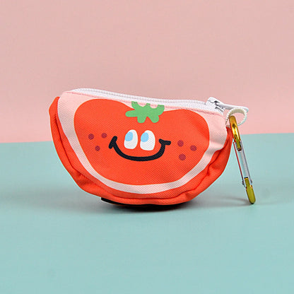Print Fruit Design Pet Poop Bag Abstract Designer Holder Dispenser Without Poop Bag And Leashes Attached With Any Dog Leashes