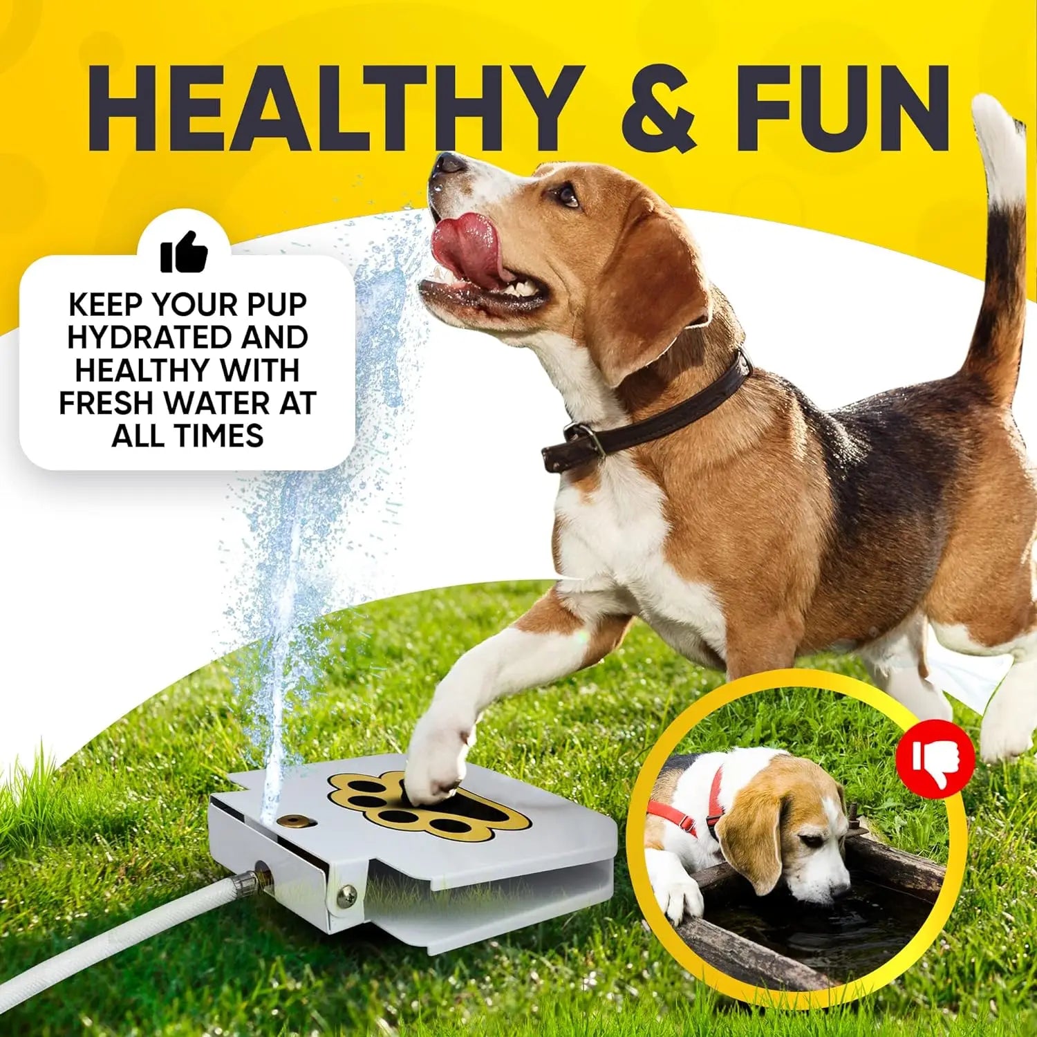 Dog Outdoor Water Fountain Step On Paw Activated Drinking summer Pet Dispenser Dog Water Sprinkler Automatic Water feeder