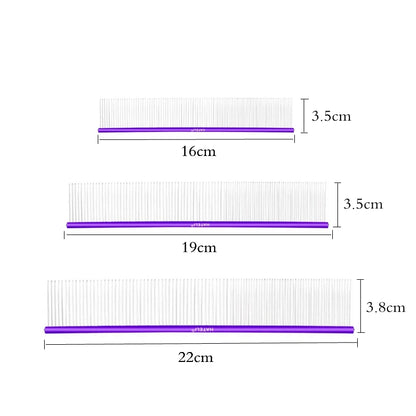 16/19/22cm Stainless Steel Pet Beauty Styling Comb Dog Grooming Combs Long Thick Hair Fur Removal Brush Pet Dog Grooming Combs
