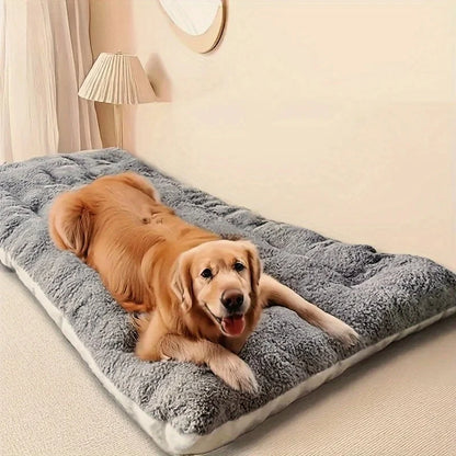 plush dog bed sofa for large and small dogs, thick soft polyester pet mat crate bed