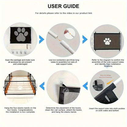 User guide for Fence Protection Net Pet Isolated Network Stairs Gate Dog Accessories No Punching Pet Dog Barrier Fences.