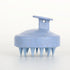 Blue silicone scalp massage brush with soft massage bristles for shampooing, scalp care, and blood circulation