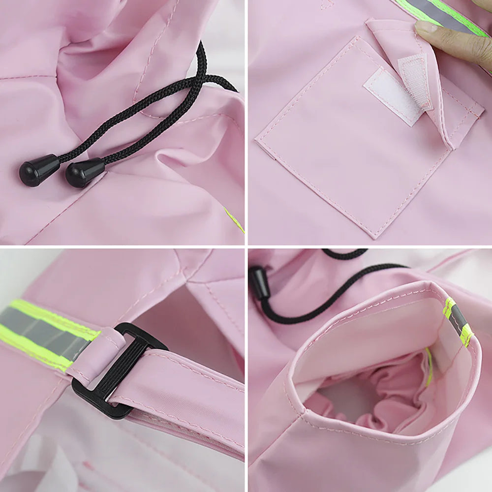 Large Dog Raincoat Corgi Cloak Style Puppy Waterproof Dog Clothes Reflective Pet Windproof Rainproof Hooded Raincoat for Dog features