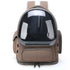 Khaki cat carrier backpack with transparent bubble window, breathable nylon, zipper closure, for cats and small dogs