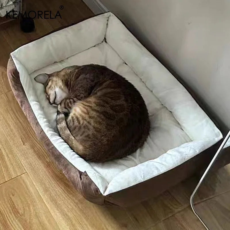 orthopedic plush dog bed with white PP filling, cozy support for small to large dogs, all-season breathable pet bed