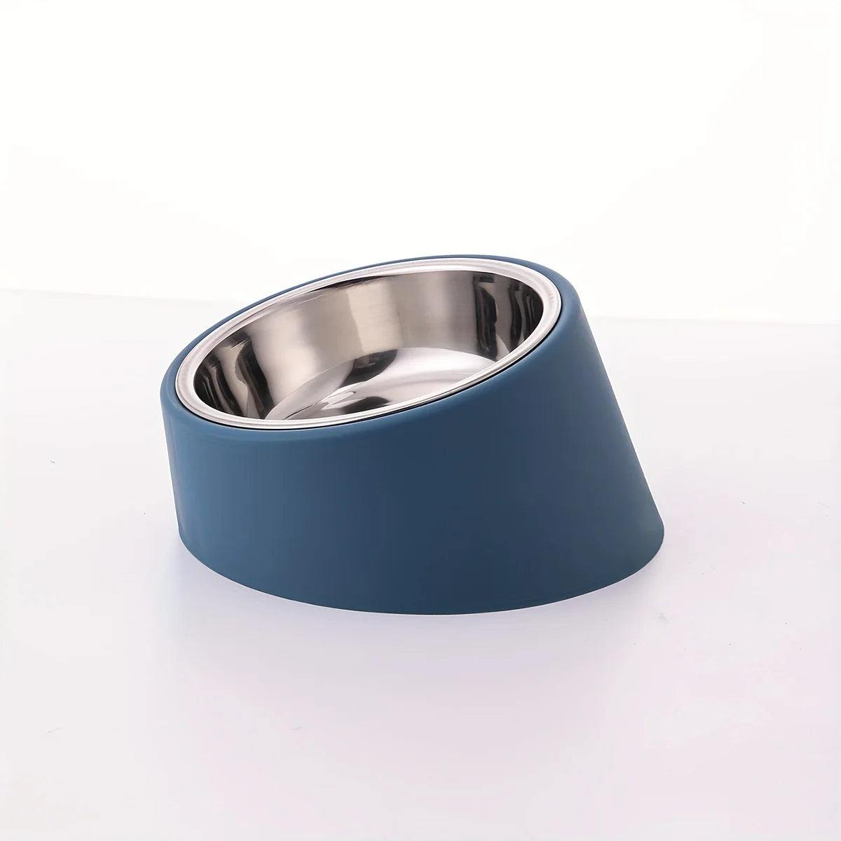 Pet Bowl, Slanted Mouth, Elevated Dog Bowl, Stainless Steel Dog Food Bowl with Bowl Rack, Water Basin, Durable and Detachable.