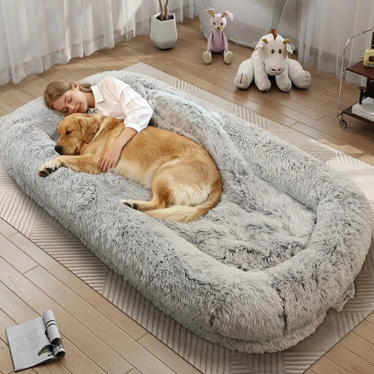 human dog bed for adults, light grey-75 orthopedic removable cover, 71x40x10 fluffy bed, ships from China Mainland