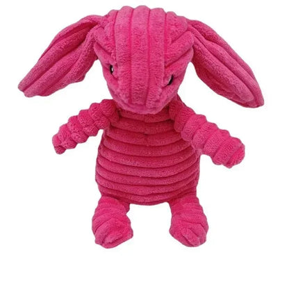 plush squeaky dog toy pink rabbit corduroy fleece bite resistant plush dog toy for small and large dogs